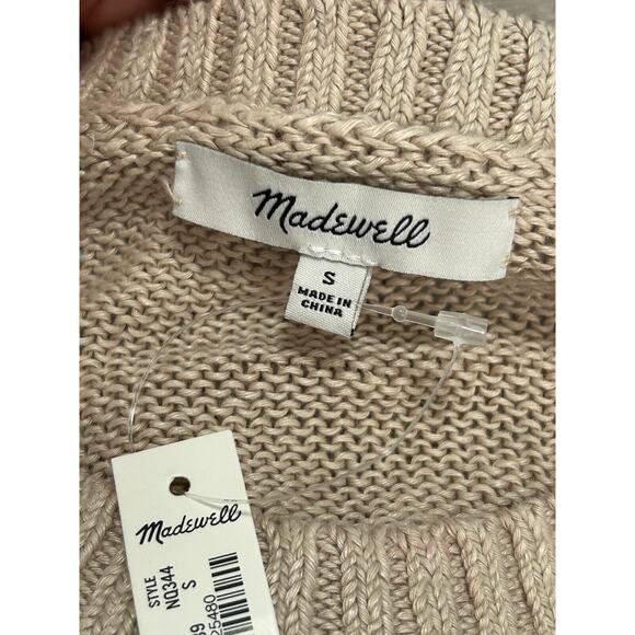 NWT Madewell Women's Oat Linen Drop Shoulder Pullover Sweater NQ344 Size Small - Picture 4 of 10
